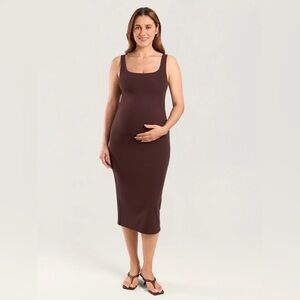 Natrelax® Bodycon Maternity Midi Dress - Back Slit